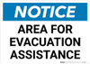 Notice: Area For Evacuation Assistance Landscape Notice: Area For Evacuation Assistance Landscape