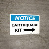 Notice: Earthquake Kit with Right Arrow Landscape