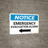 Notice: Emergency Evacuation Alarm with Left Arrow Landscape Notice: Emergency Evacuation Alarm with Left Arrow Landscape