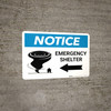 Notice: Emergency Shelter Left Arrow with Icon Landscape