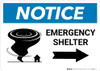 Notice: Emergency Shelter Right Arrow with Icon Landscape