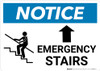 Notice: Emergency Stairs with Up Arrow Landscape