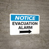 Notice: Evacuation Alarm Right Arrow Landscape Notice: Evacuation Alarm Right Arrow Landscape