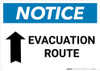 Notice: Evacuation Route with Up Arrow Landscape