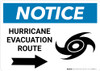 Notice: Hurricane Evacuation Route with Right Arrow and Icon Landscape