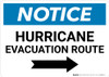 Notice: Hurricane Evacuation Route with Right Arrow Landscape Notice: Hurricane Evacuation Route with Right Arrow Landscape
