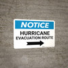 Notice: Hurricane Evacuation Route with Up Arrow and Icon Landscape