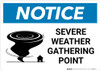 Notice: Severe Weather Gathering Point with Icon Landscape