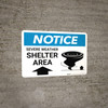 Notice: Severe Weather Shelter Area with Icon Landscape Notice: Severe Weather Shelter Area with Icon Landscape