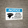 Notice: Severe Weather Shelter In Basement Landscape