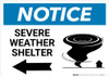 Notice: Severe Weather Shelter with Left Arrow Landscape Notice: Severe Weather Shelter with Left Arrow Landscape