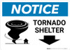 Notice: Tornado Shelter Left Arrow with Icon Landscape