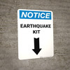 Notice: Earthquake Kit with Down Arrow Portrait Notice: Earthquake Kit with Down Arrow Portrait