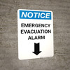 Notice: Emergency Evacuation Alarm with Down Arrow Portrait Notice: Emergency Evacuation Alarm with Down Arrow Portrait
