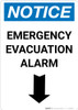 Notice: Emergency Evacuation Alarm with Down Arrow Portrait