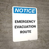 Notice: Emergency Evacuation Route Portrait