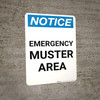 Notice: Emergency Muster Area Portrait