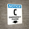 Notice: Emergency Phone Down Arrow with Icon Portrait