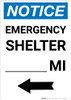 Notice: Emergency Shelter Mile Left Arrow Portrait