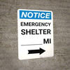 Notice: Emergency Shelter Mile Right Arrow Portrait