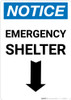 Notice: Emergency Shelter Down Arrow Portrait