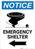Notice: Emergency Shelter Left Arrow with Icon Portrait