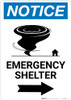 Notice: Emergency Shelter Right Arrow with Icon Portrait