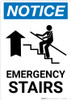 Notice: Emergency Stairs with Arrow Portrait