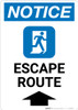 Notice: Escape Route Up Arrow with Icon Portrait