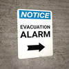Notice: Evacuation Alarm Right Arrow Portrait Notice: Evacuation Alarm Right Arrow Portrait