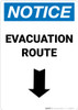 Notice: Evacuation Route Down Arrow Portrait Notice: Evacuation Route Down Arrow Portrait
