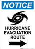 Notice: Hurricane Evacuation Route Right Arrow with Icon Portrait