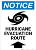 Notice: Hurricane Evacuation Route Up Arrow with Icon Portrait Notice: Hurricane Evacuation Route Up Arrow with Icon Portrait