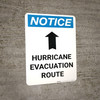Notice: Hurricane Evacuation Route Up Arrow Portrait
