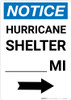 Notice: Hurricane Shelter Custom Mile Right Arrow Portrait
