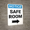 Notice: Safe Room Right Arrow Portrait