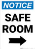 Notice: Safe Room Right Arrow Portrait