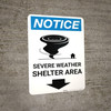 Notice: Severe Weather Shelter Area Down Arrow Portrait