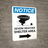 Notice: Severe Weather Shelter Area Right Arrow Portrait