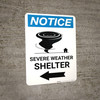 Notice: Severe Weather Shelter Left Arrow Portrait Notice: Severe Weather Shelter Left Arrow Portrait