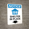 Notice: Shelter In Place Down Arrow with Icon Portrait