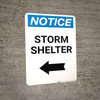 Notice: Storm Shelter Left Arrow Portrait