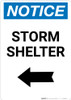 Notice: Storm Shelter Left Arrow Portrait