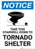 Notice: Take This Stairwell Down to Tornado Shelter Portrait