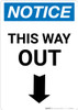 Notice: This Way Out Down Arrow Portrait Notice: This Way Out Down Arrow Portrait