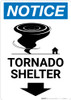 Notice: Tornado Shelter Down Arrow with Icon Portrait