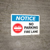 Notice: No Parking - Fire Lane with Do Not Enter Icon Landscape