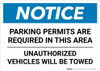 Notice: Parking Permits Are Required In This Area - Unauthorized Vehicles Will Be Towed Landscape Notice: Parking Permits Are Required In This Area - Unauthorized Vehicles Will Be Towed Landscape
