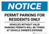 Notice: Permit Parking for Residents Only - Vehicles Without Valid Parking Permits Landscape