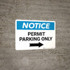 Notice: Permit Parking Only - Right Arrow Landscape